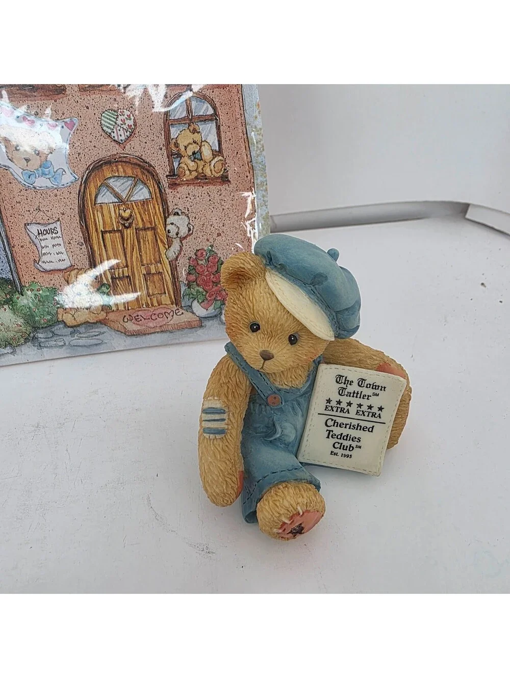 Vintage 1995 Rnesco Cherished Teddies Club Town Hall Display Standee Kit Lot